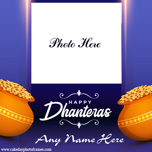 Happy Dhanteras 2023 wishes card with name edit