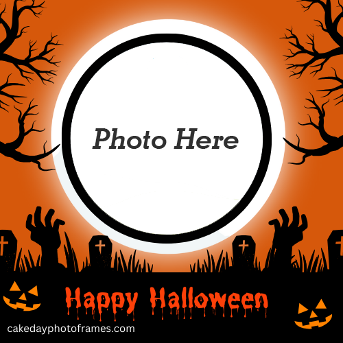 Happy Halloween 2023 greeting card with photo edit