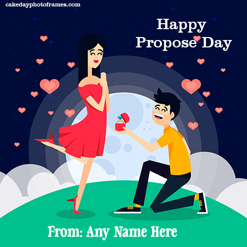 Happy propose day 2024 wishing card with name photo