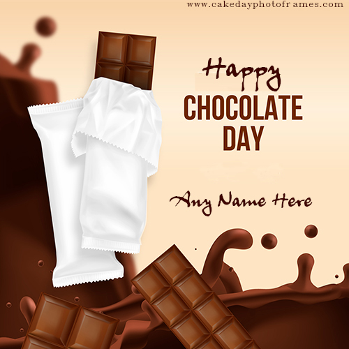 Happy chocolate day wishing card with name on it