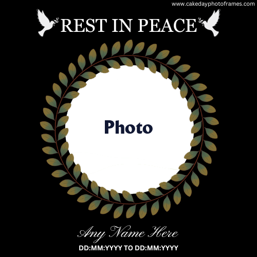 Rest in peace online photoframe with name and date