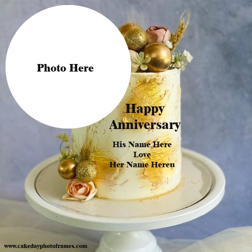 happy anniversary cake with names and pictures free edit