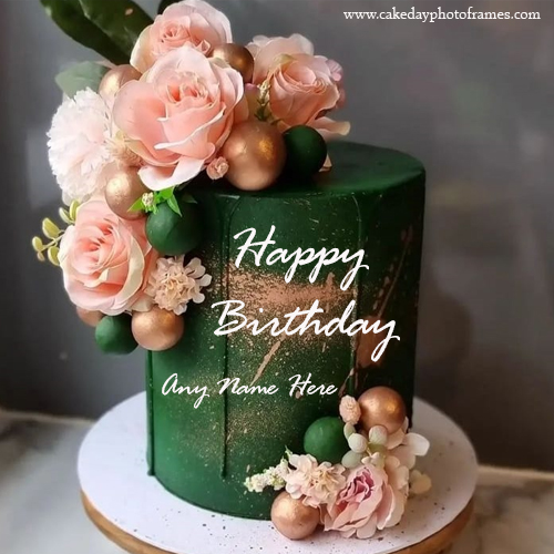 delicious happy birthday cake with name free edit