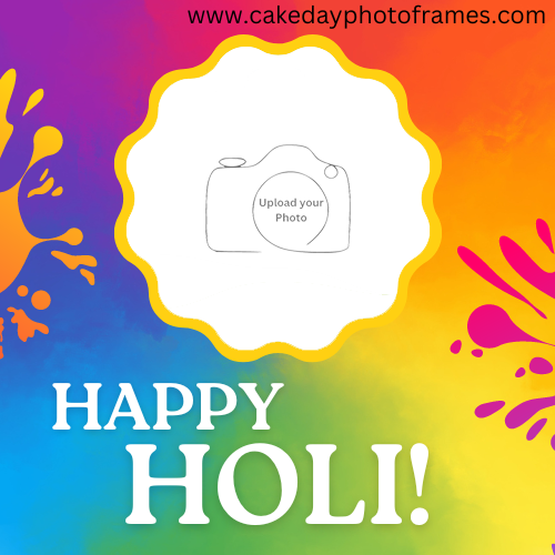 Free edit Happy Holi wish photo frame with photo editor