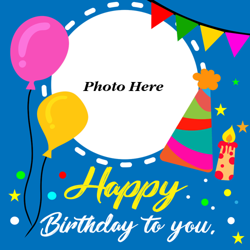 Happy birthday to you greeting card with photo edit