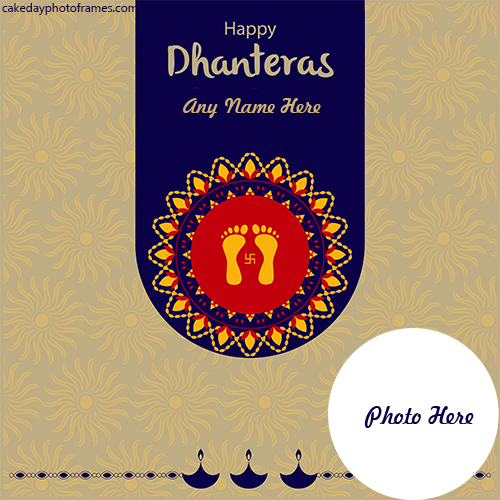 Create Free Happy Dhanteras Greeting Cards with Name and Photo