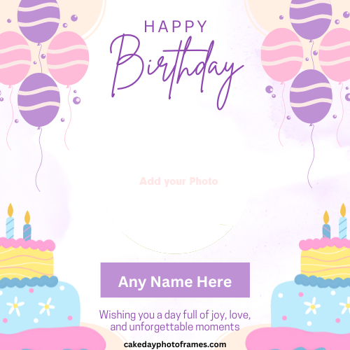 Free Happy Birthday Wishes Photo Frames Personalize and Download
