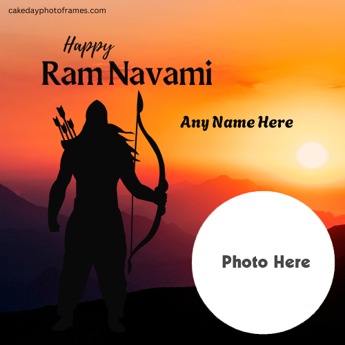 Personalized Ram Navami 2025 wishes card with name and photo