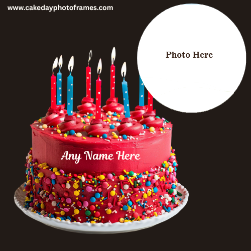 Happy Birthday Wishes for Wife with Name and Photo Cake Day Photo Frames