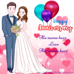 Happy Anniversary Card with Couple Name