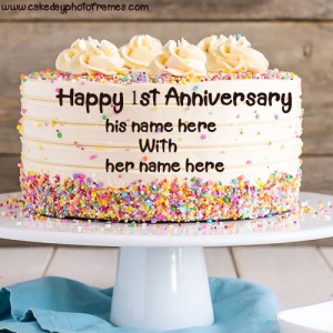 first anniversary cake with name edit