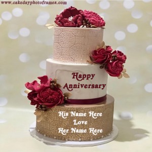 marriage anniversary cake with name edit