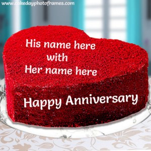 wedding anniversary cake with name edit