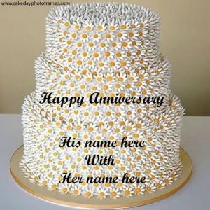 sunflower anniversary cake with name edit online