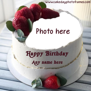 happy birthday cake with name and photo free download edit