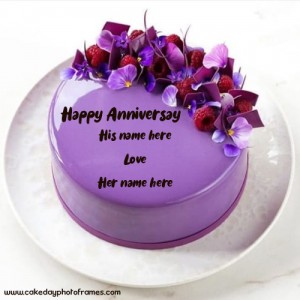Anniversary Cake Image with Name Editor