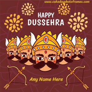 happy dussehra 2020 card with name free edit