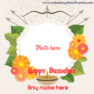 happy dussehra 2020 wishes card with name and photo edit