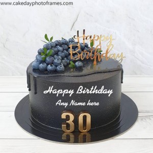 Happy Birthday 30 Year cake with Name Free edtit