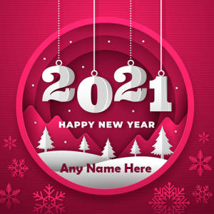 write a name on happy new year 2021 card
