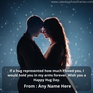 Personalized Happy Hug Day Card with Name