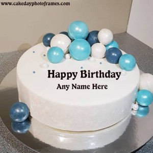 Happy Birthday wishes with their name and Photo on cake