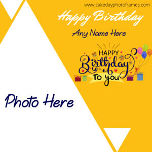 create happy birthday card with name and photo