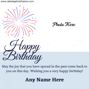 Happy Birthday wish card with name and photo