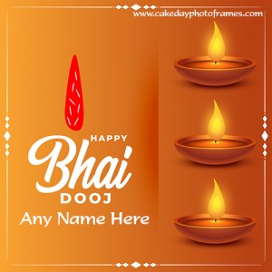 Create Happy Bhai Dooj 2021 Card with Name Pic