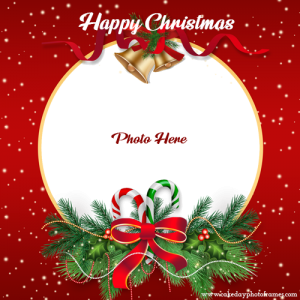 Generate happy Christmas card with photo edit