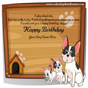 Happy birthday card for dog with name