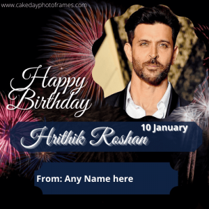 Hrithik Roshan Birthday Card with Name Edit