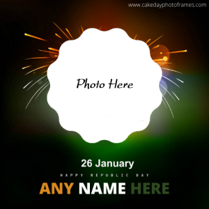 Happy republic day wishes card with image and name edit