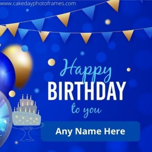 Happy birthday to you wishes greetings card with name edit