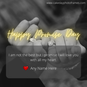 Happy promise day 2022 greeting card with name