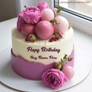 Happy Birthday Rose cake wish with name editor