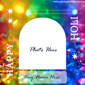 Happy holi wishes card of 2022 with name and photo edit