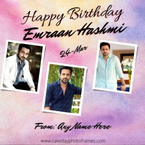 Emraan Hashmi Birthday Card with Name Edit