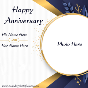 Happy Anniversary wish card with name and photo