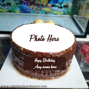 Happy Birthday Chocolate cake with name and photo editor