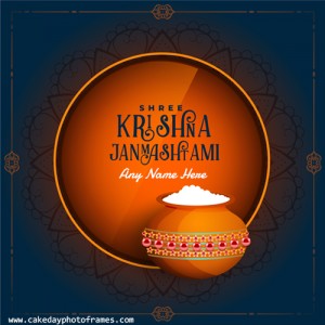Happy Janmashtami wish card with name editor