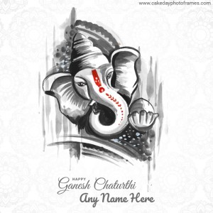 Happy Ganesh Chaturthi Greetings card with name editor