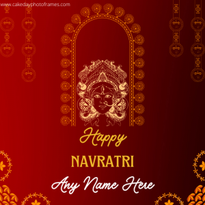 Happy Navratri Greeting Card With Name Pic Free Download