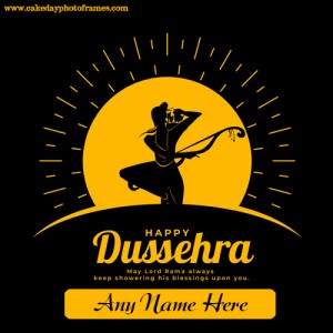 Happy Dussehra greeting card with name edit