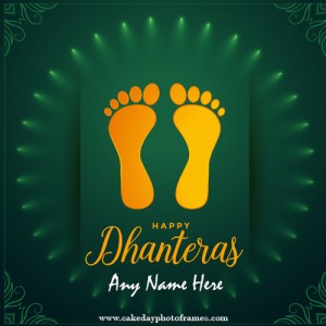 Personalizing a Happy Dhanteras 2022 Card with a name