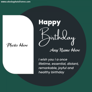 Happy Birthday wishes card with name and photo editor