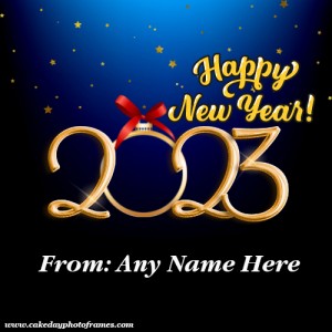 Happy new year 2023 greeting card with name edit