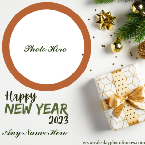 free download happy New Year 2023 card with name and photo