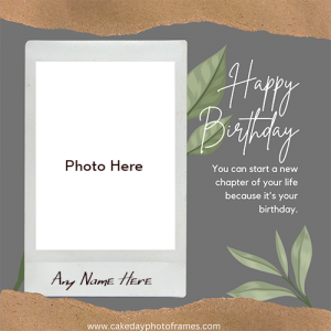 Happy Birthday Greetings Card with Name and photo editor