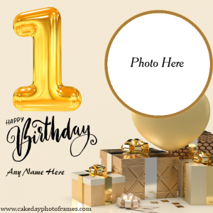 generate online 1 old year birthday card with name and photo